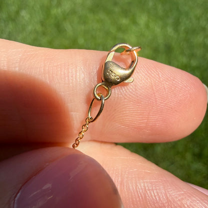 Estate David Yurman K Initial Disk Charm Necklace in 18K Yellow Gold with Pavé Diamonds