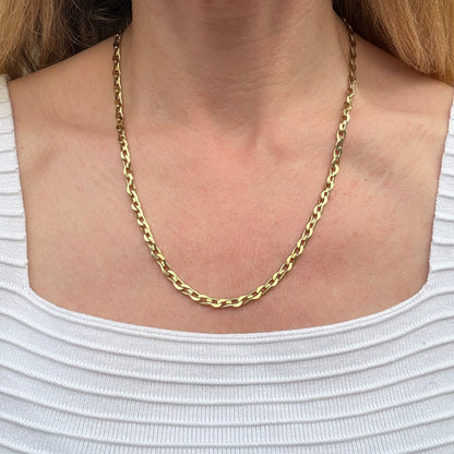 20.5" Solid 14K Yellow Gold Twisted Flat Mariner Chain 30.72 g