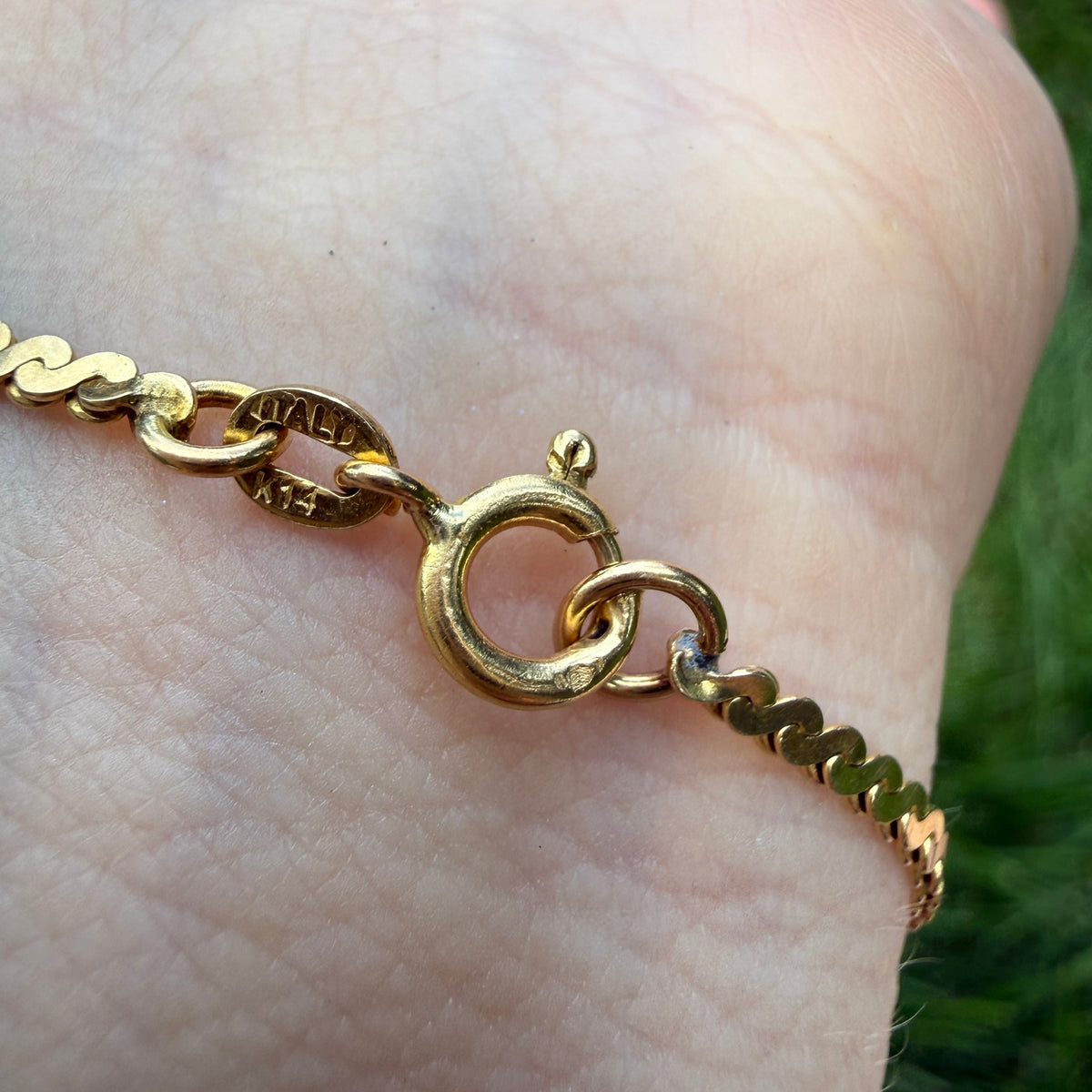 7" 14K Yellow Gold Italian Serpentine Chain Bracelet, 2.75 g