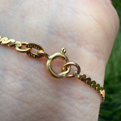 7" 14K Yellow Gold Italian Serpentine Chain Bracelet, 2.75 g