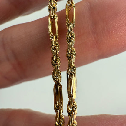 18.5" Solid 10K Yellow Gold Figarope Chain, 5.27 g