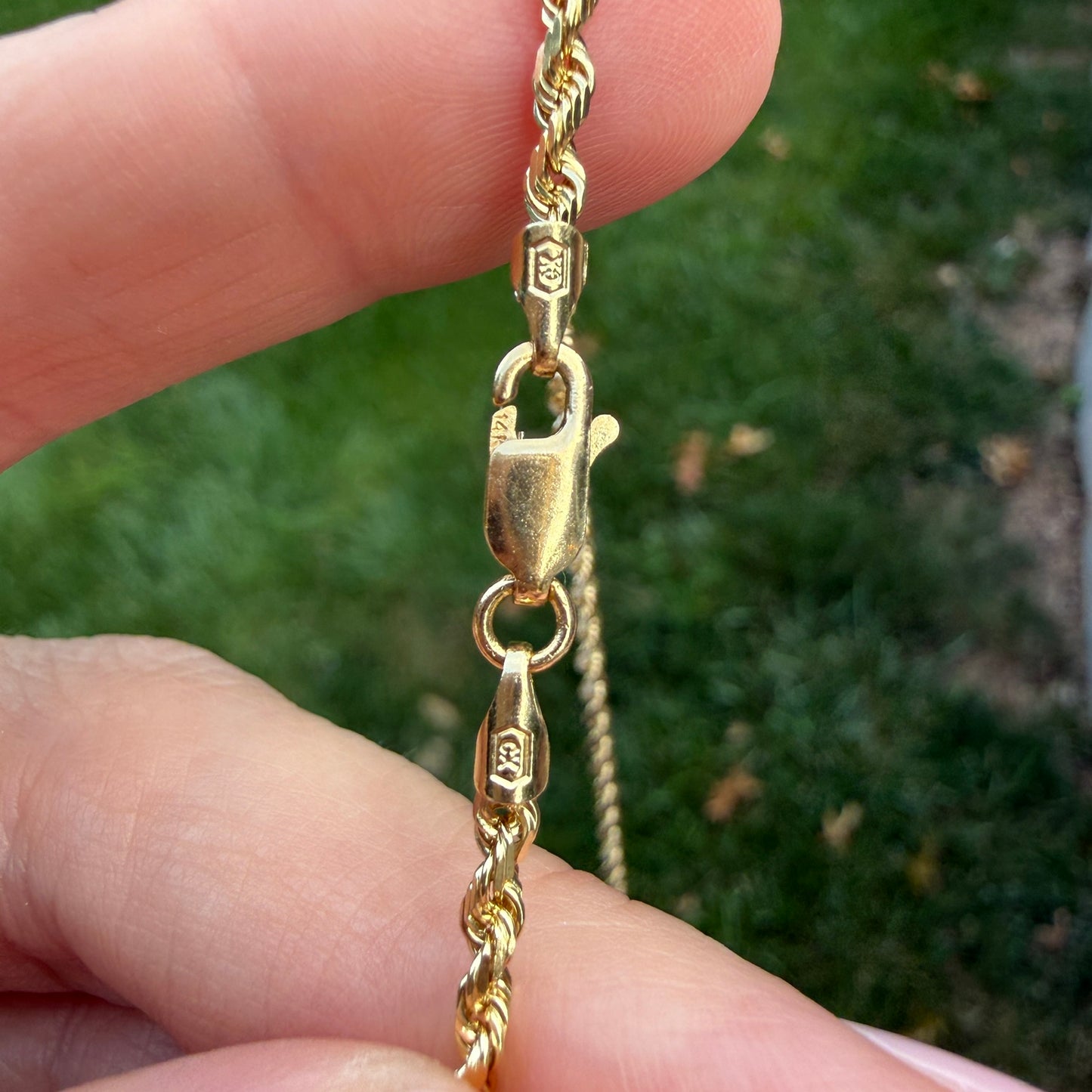 18" Solid 14K Yellow Gold Faceted Rope Chain, 8.52 g