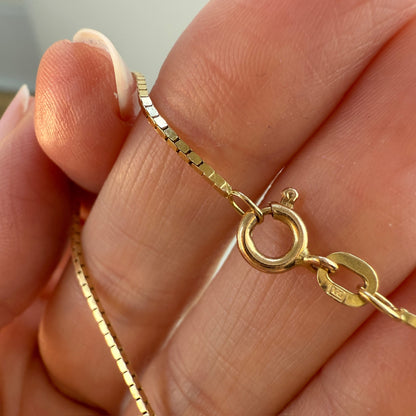16" Solid 14K Yellow Gold Box Chain 3.36 g