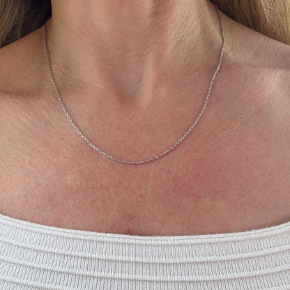 18" Solid 10K White Gold Classic Rope Chain, 1.93