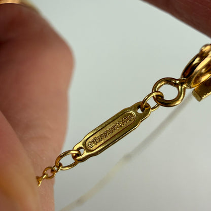 Tiffany & Co Large Tiffany T Smile Necklace 18K Yellow Gold Adjustable 16-18", 3.8 grams