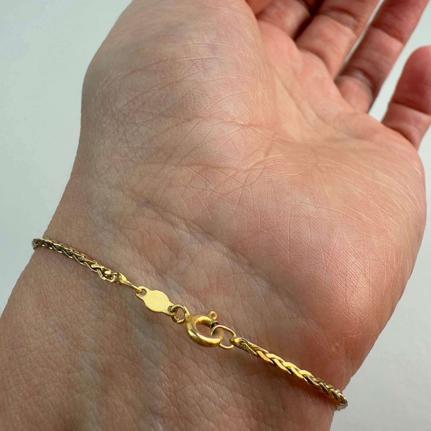 6.75" 14K Yellow Gold Italian Spiga Link Bracelet, 1.84