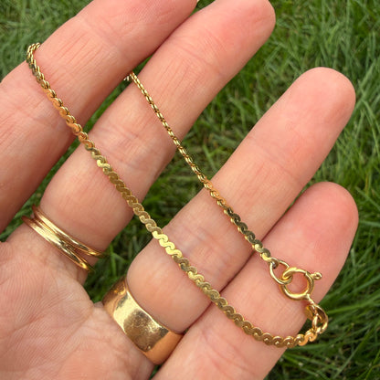7" 14K Yellow Gold Italian Serpentine Chain Bracelet, 2.75 g