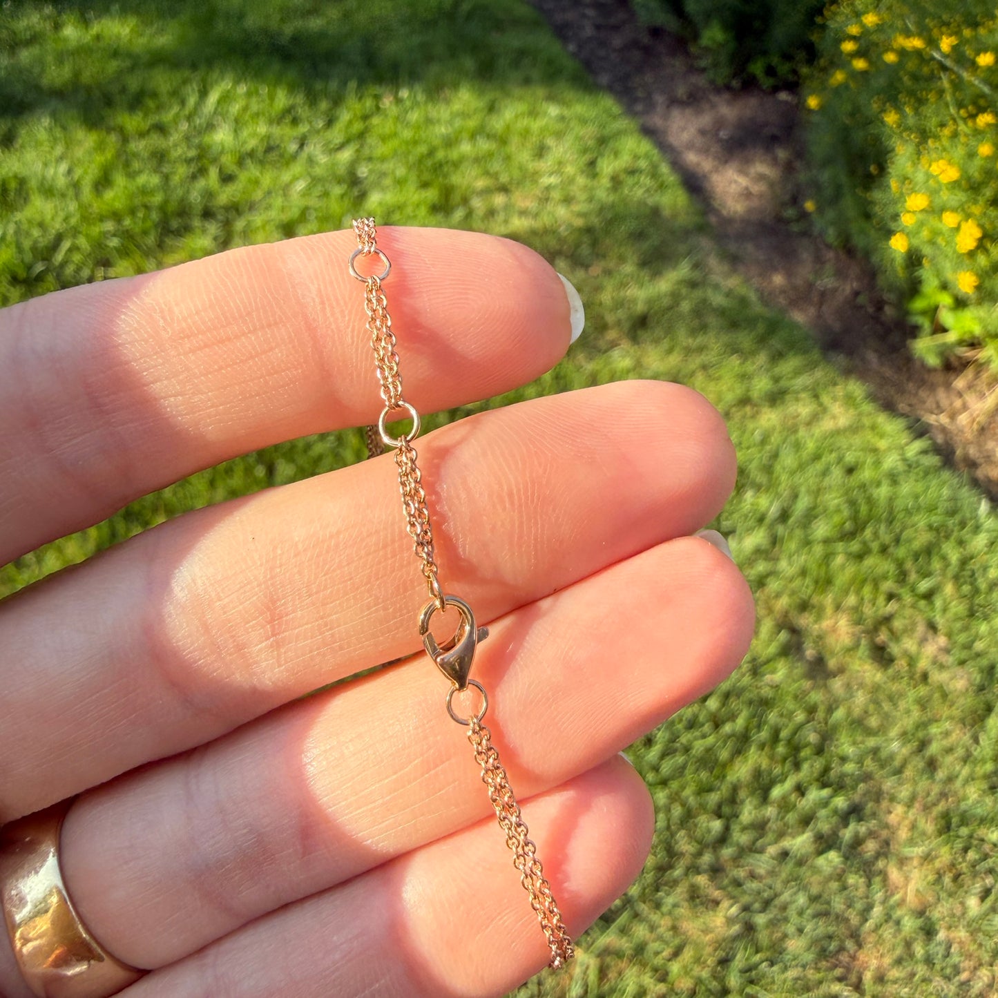 Estate 6.25-7.25" Solid 14K Rose Gold and Pave Diamond Bracelet, 2.5 g