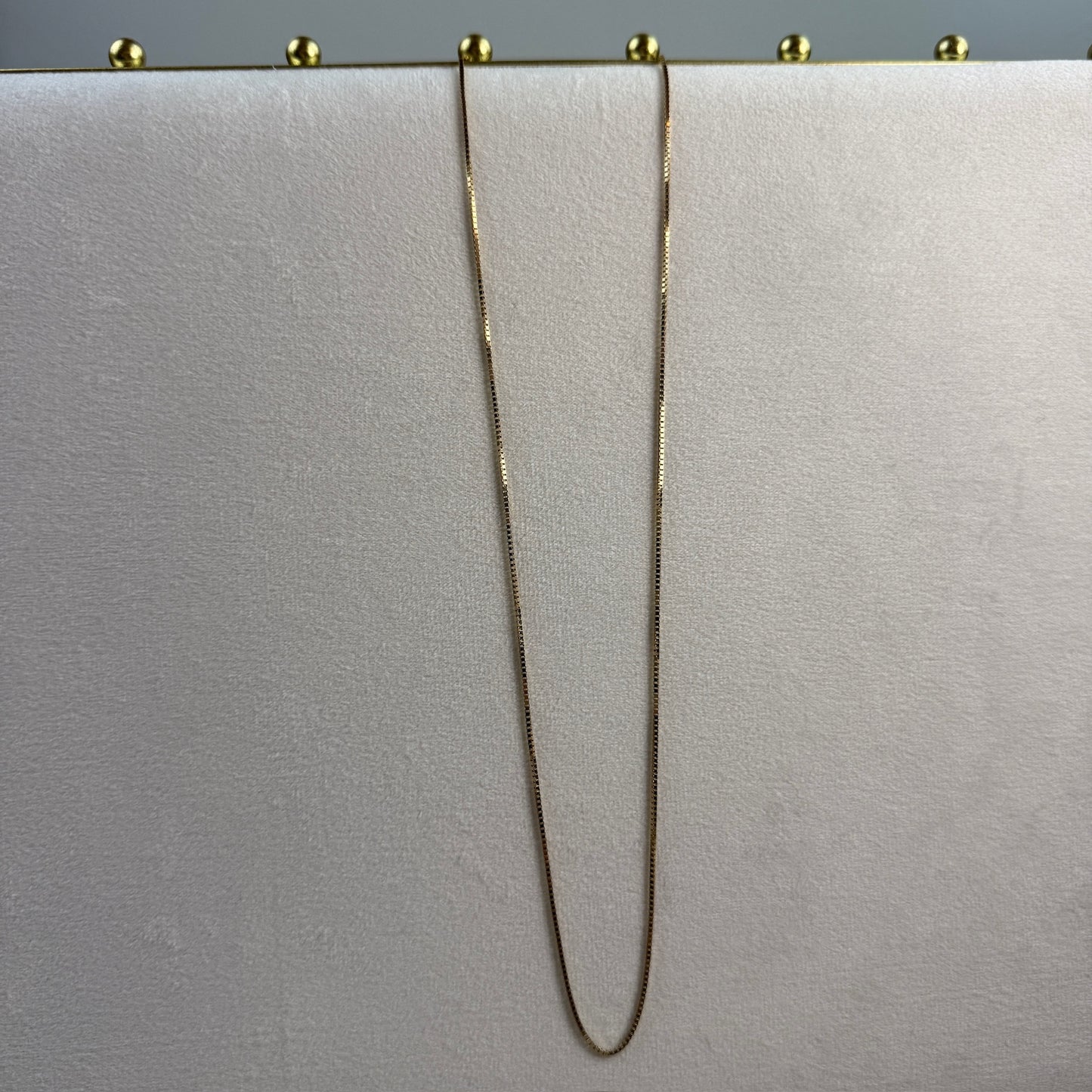 20" Solid 14K Yellow Gold Italian Box Chain, 3.85 g