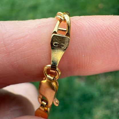 6.75" Italian Solid 14K Yellow Gold Mariner Bracelet, 2 g