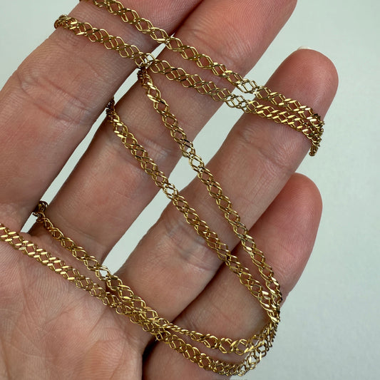 19.5" Solid 14K Yellow Gold Double Link Chain, 3.13 g