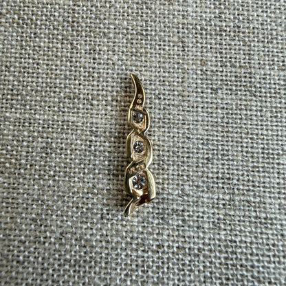 Estate Solid 14K Yellow Gold .50ct Diamond Sculptural Design Pendant, 3.27 g