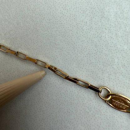 18" Italian Solid 14K Yellow Gold Elongated Box Chain, 3 g