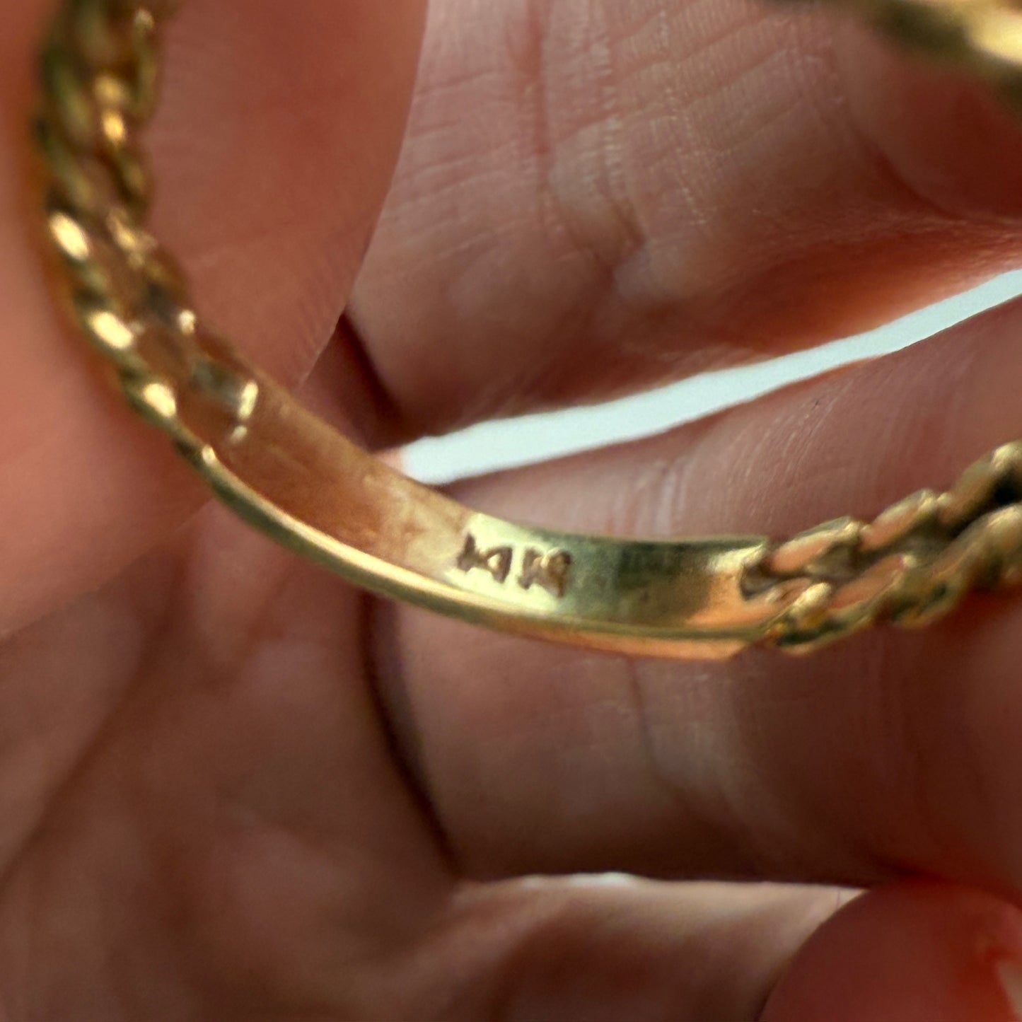 14K Solid Yellow Gold "B" Initial Ring – Size 6.5