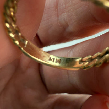 14K Solid Yellow Gold "B" Initial Ring – Size 6.5