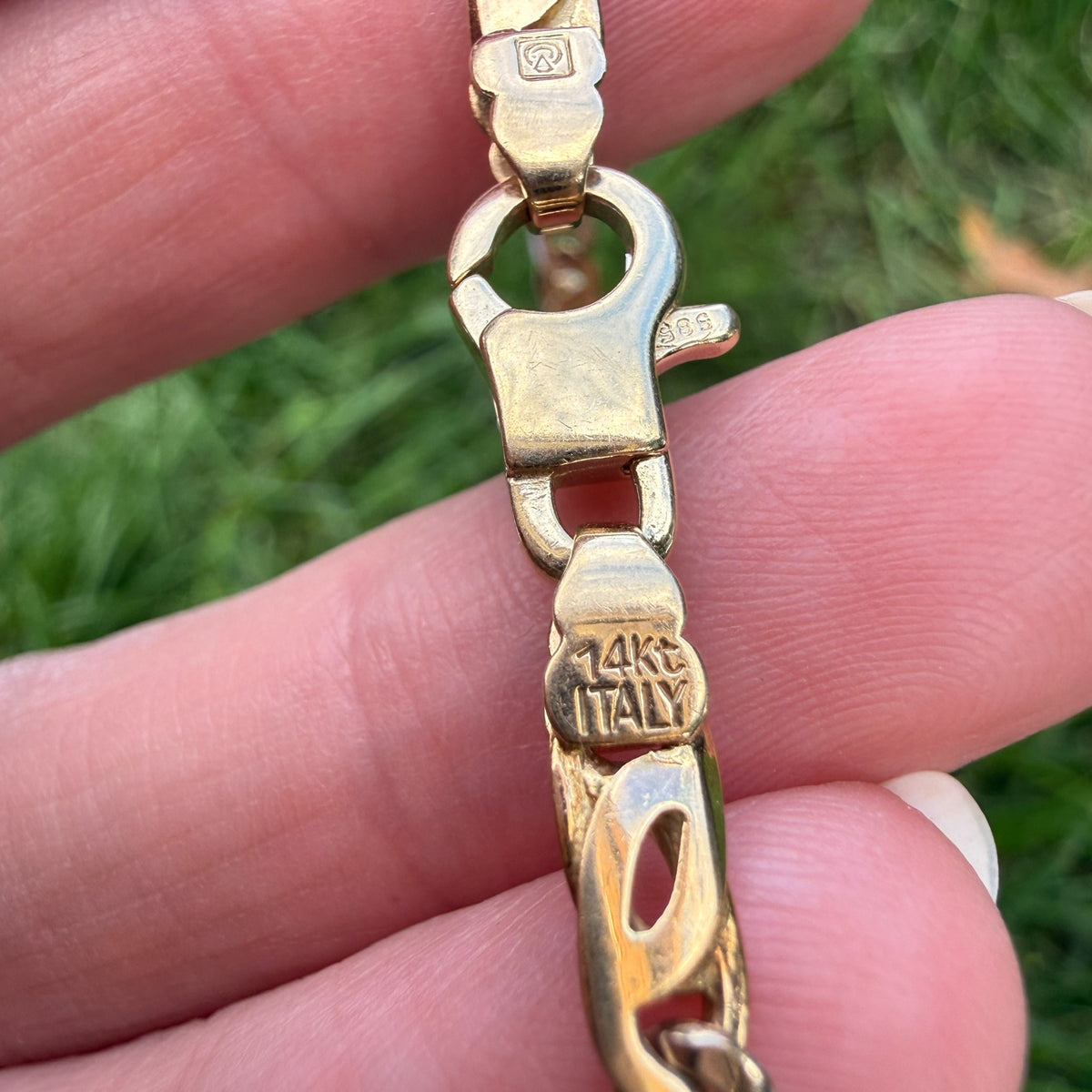 7.5" Italian Solid 14K Two-Tone Gold Open Link Bracelet, 7.68 g