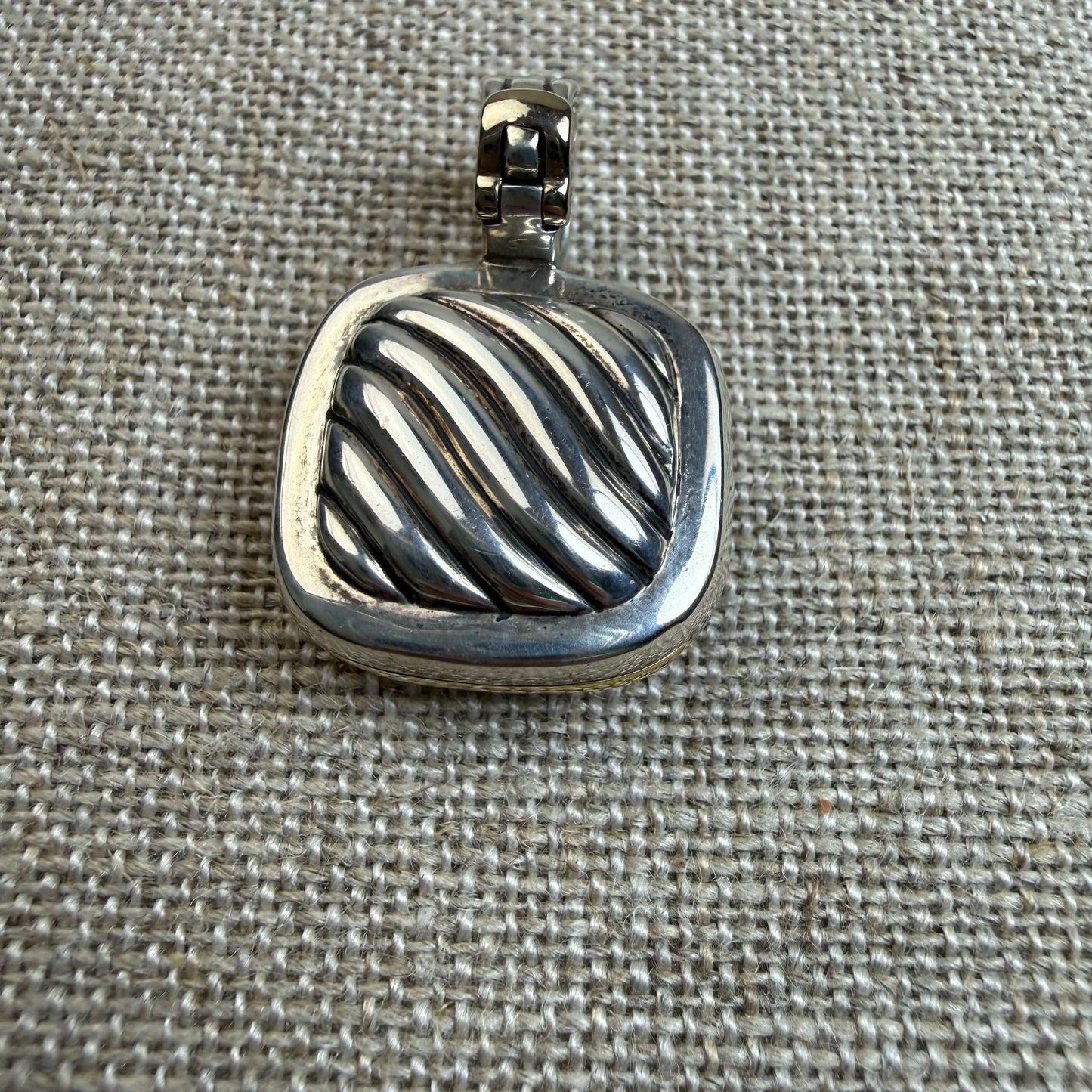 Estate Sterling Silver and 18K Yellow Gold David Yurman Iconic Locket Pendant, 16.52 grams
