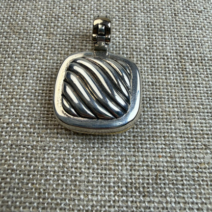 Estate Sterling Silver and 18K Yellow Gold David Yurman Iconic Locket Pendant, 16.52 grams