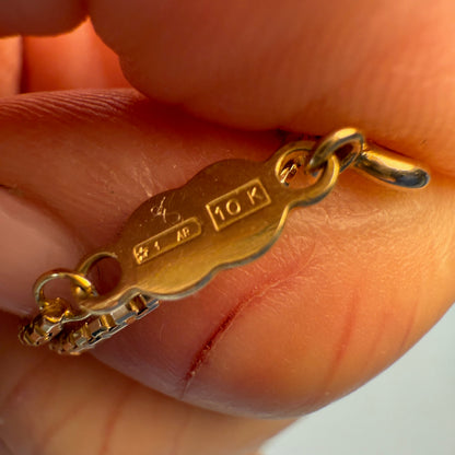 16" Italian UNOAERRE Solid 10K Yellow Gold Rounded Box Chain, 3.42 g