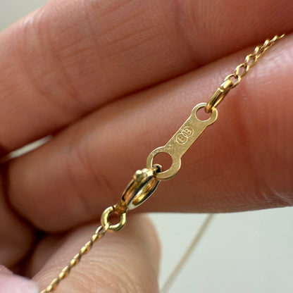 21" Solid 14K Yellow Gold Classic Cable Link Chain, 1.19 g