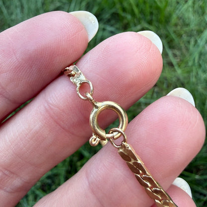 6.75" 14K Yellow Gold Solid Flat Curb Bracelet, 4 g