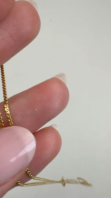 14.75" Classic Solid 14K Yellow Gold S-link Chain, 2.19 g