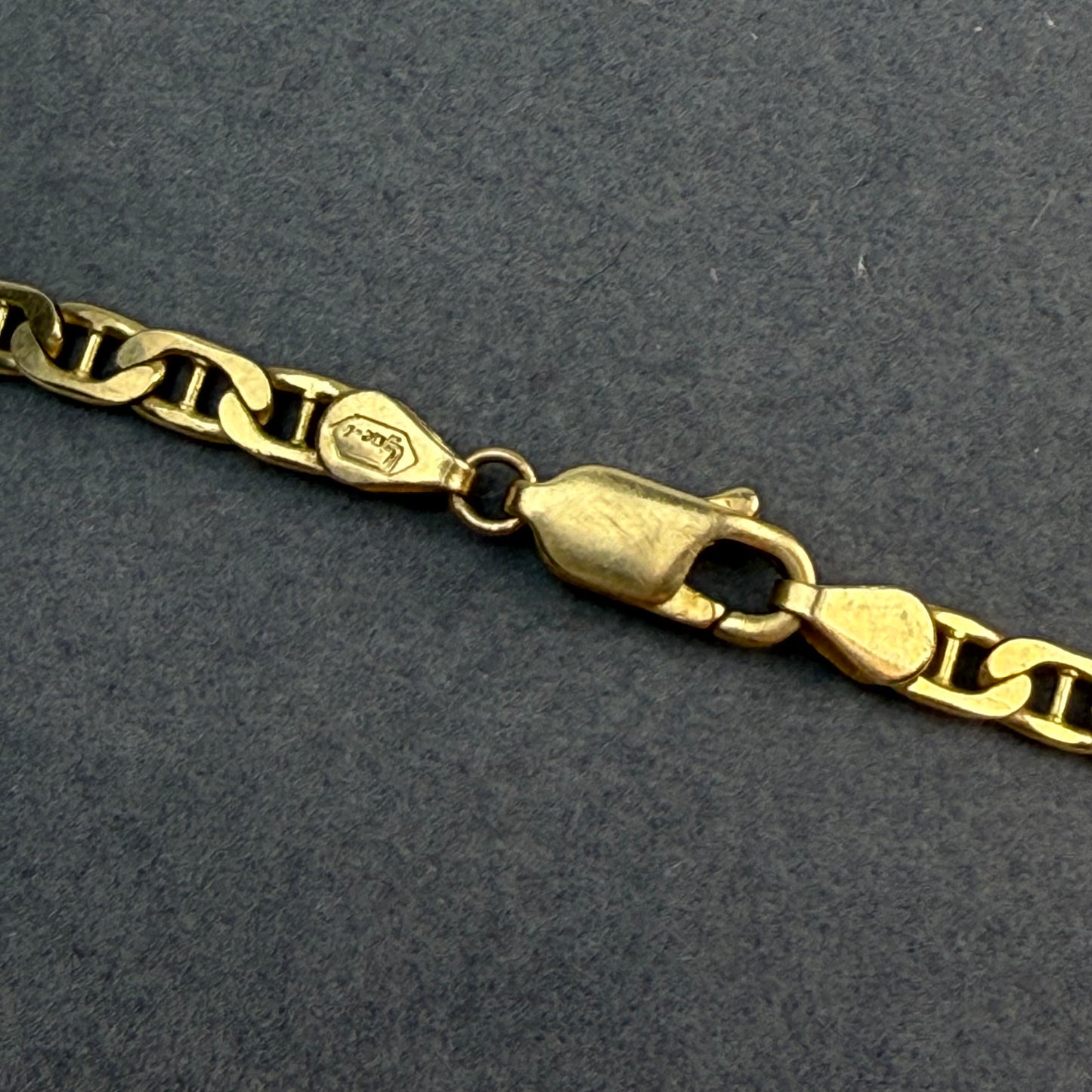 Italian Solid 14K Yellow Gold Mariner Link Bracelet, 7.5", 5.91 g