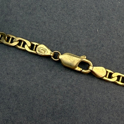 Italian Solid 14K Yellow Gold Mariner Link Bracelet, 7.5", 5.91 g
