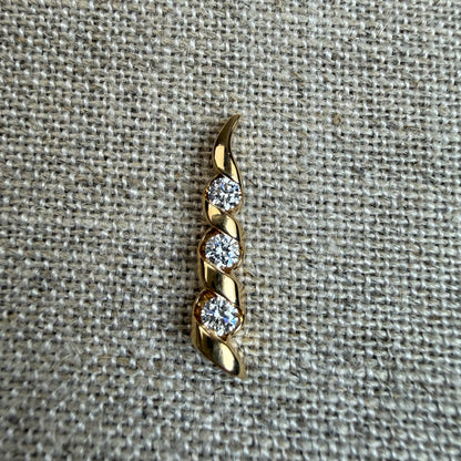 Estate Solid 14K Yellow Gold .50ct Diamond Sculptural Design Pendant, 3.27 g