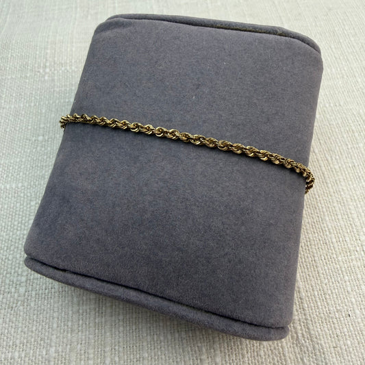 Solid 10K Yellow Gold Michael Anthony Diamond Cut Rope Bracelet 7.25 ", 2.43 g