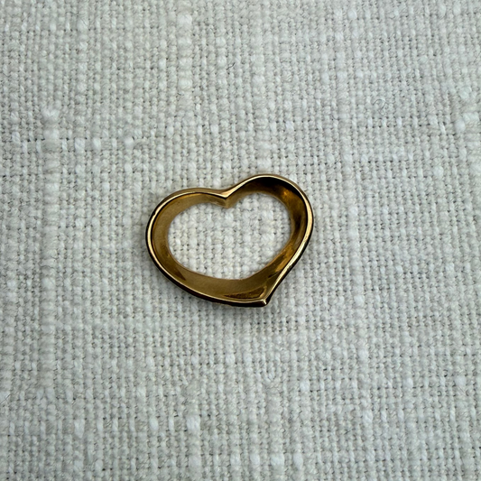 Vintage 14K Solid Yellow Gold Floating Heart , 1.69 g