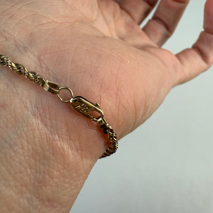 Solid 10K Yellow Gold Michael Anthony Diamond Cut Rope Bracelet 7.25 ", 2.43 g