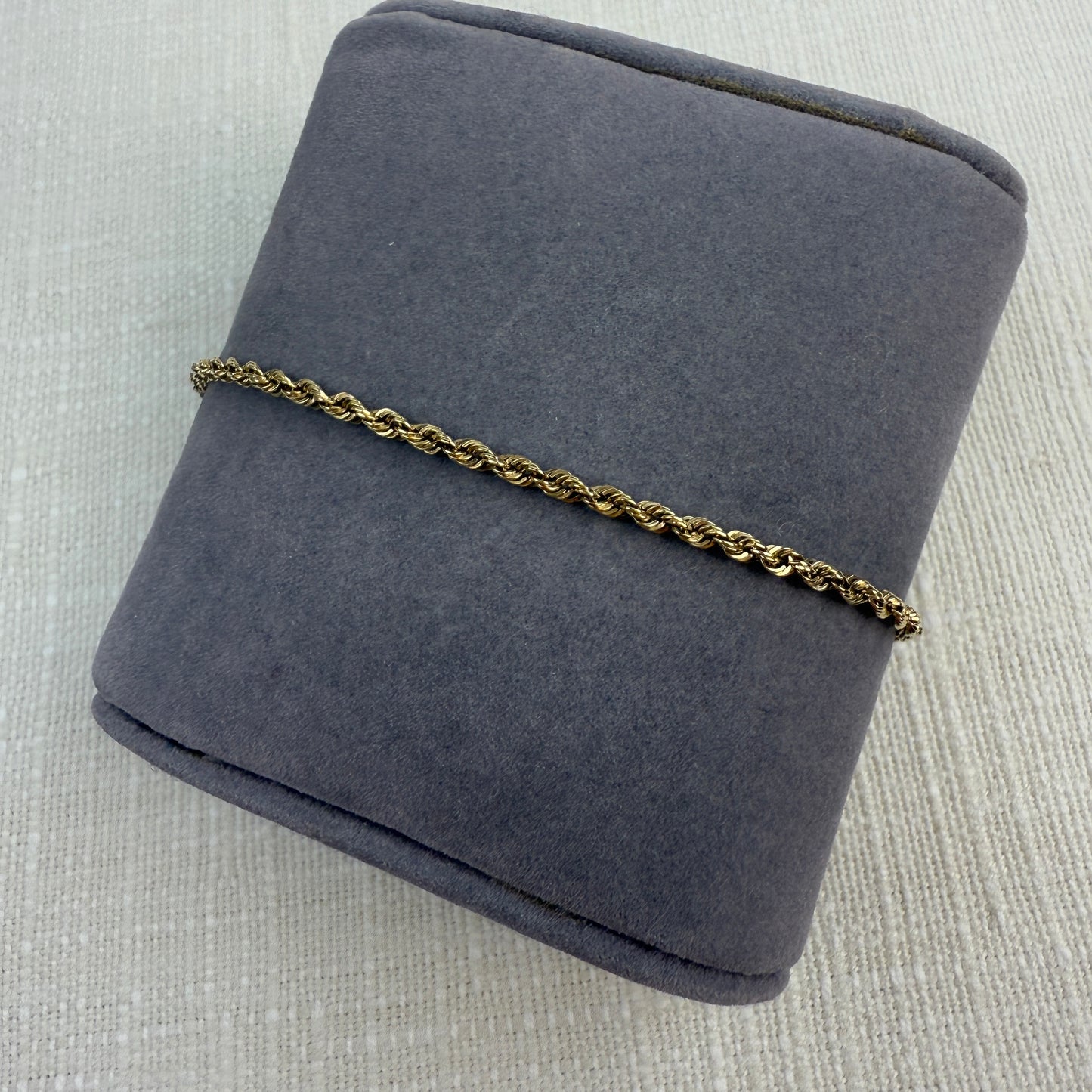 Solid 10K Yellow Gold Michael Anthony Diamond Cut Rope Bracelet 7.25 ", 2.43 g