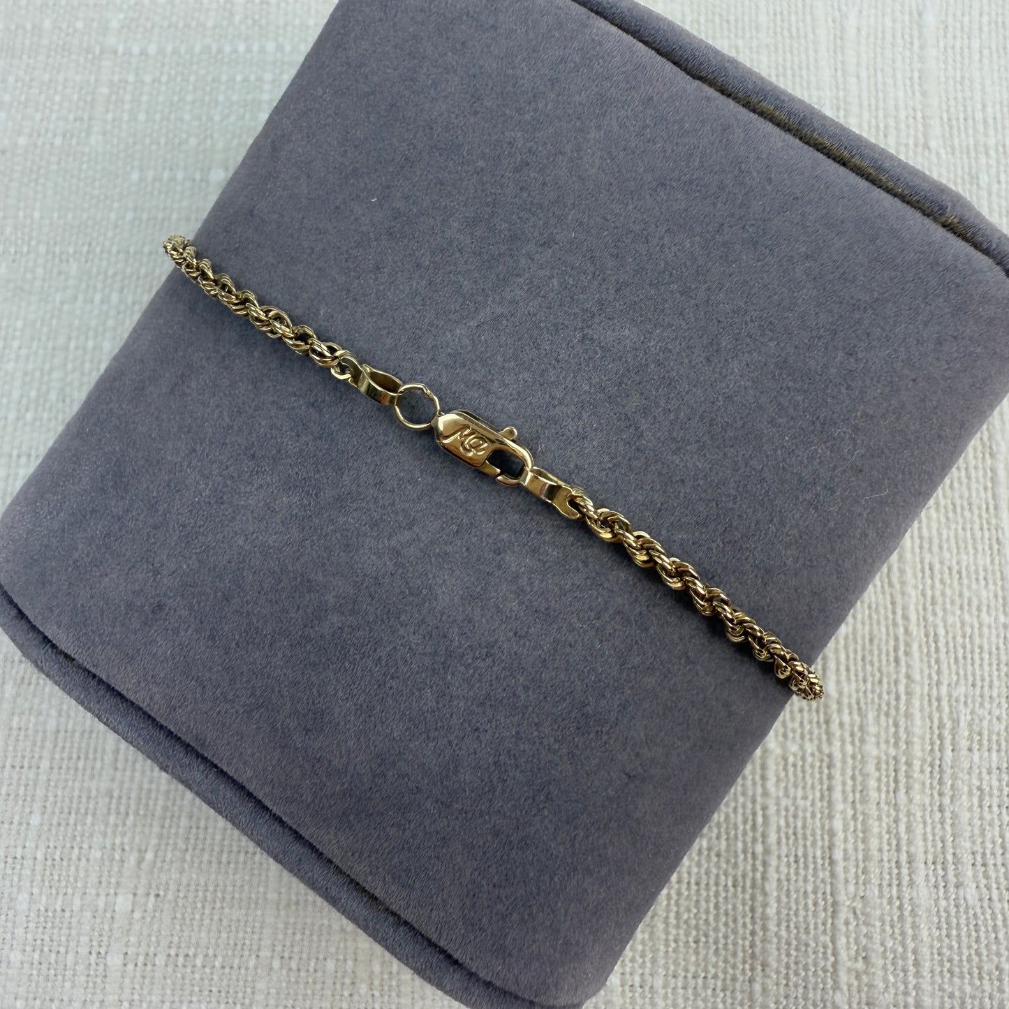 Solid 10K Yellow Gold Michael Anthony Diamond Cut Rope Bracelet 7.25 ", 2.43 g