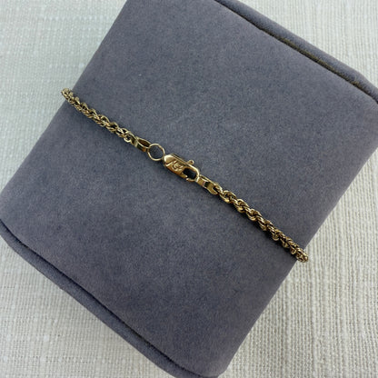 Solid 10K Yellow Gold Michael Anthony Diamond Cut Rope Bracelet 7.25 ", 2.43 g
