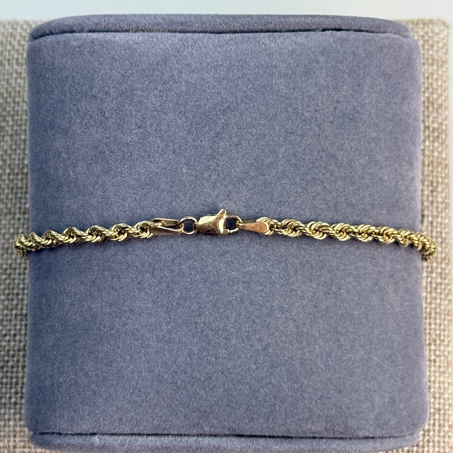 8" Rope Bracelet 10K Yellow Gold 3mm 1.94g
