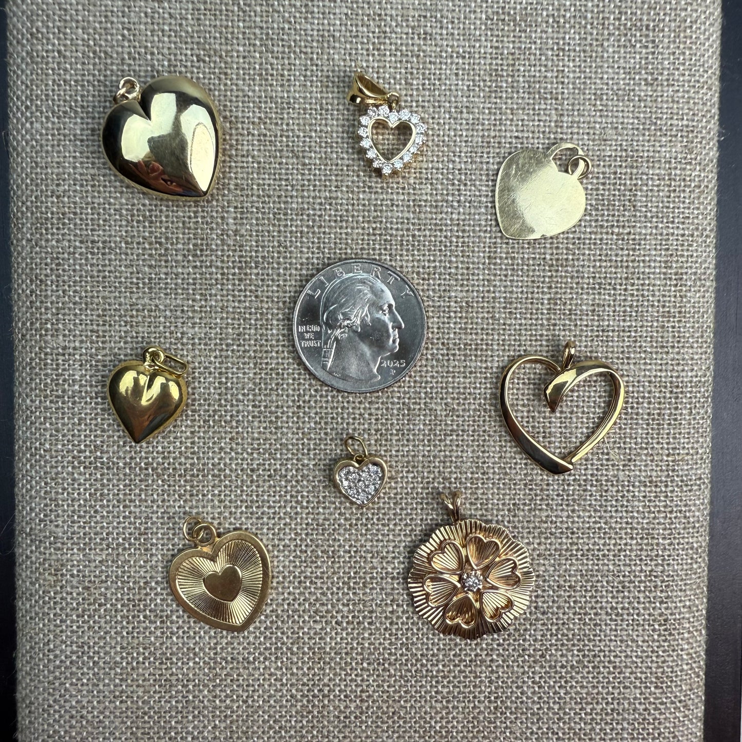 14K Engine Turned Hearts (Select Your Favorite)