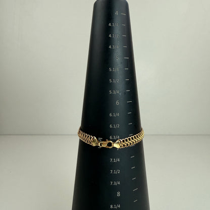 7" Vintage 14K Italian 7.3mm Textured Hollow Curb Bracelet