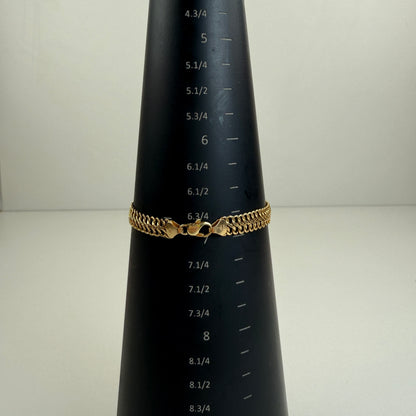 7" Vintage 14K Italian 7.0 mm Smooth Curb Bracelet 3.79g