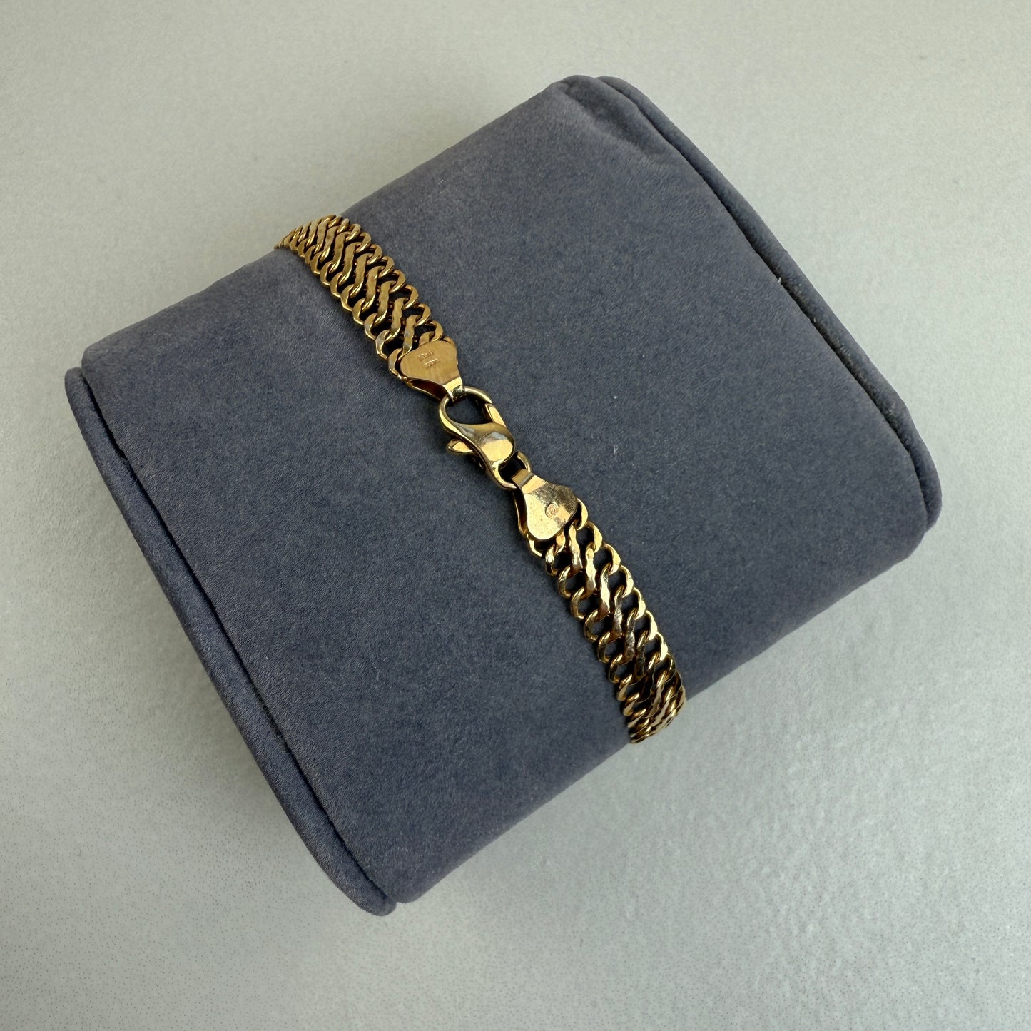 7" Vintage 14K Italian 7.0 mm Smooth Curb Bracelet 3.79g