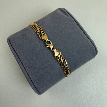 7" Vintage 14K Italian 7.0 mm Smooth Curb Bracelet 3.79g