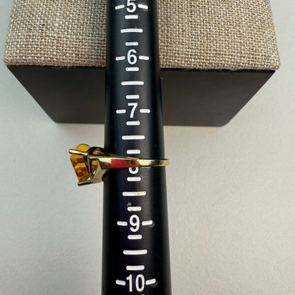 Estate Fancy Cut Citrine 14K Yellow Gold Statement Ring Size 8 - Resized to 5 (resized orders are final sale)