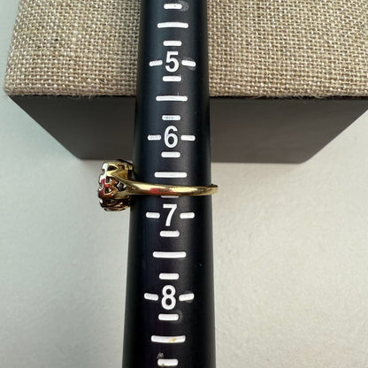 10K Yellow Gold and Diamond Vintage Horseshoe Ring, Size 6.75