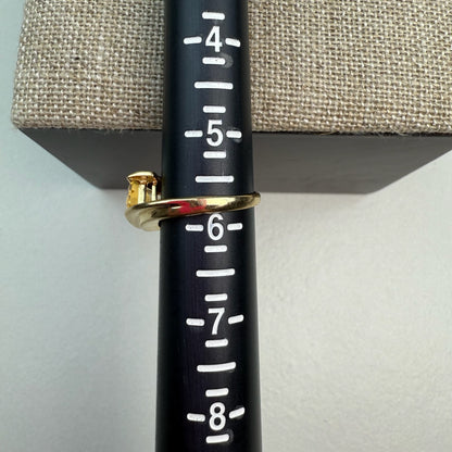 14K Vintage Bypass Design Citrine Yellow Gold Ring Size 5.75