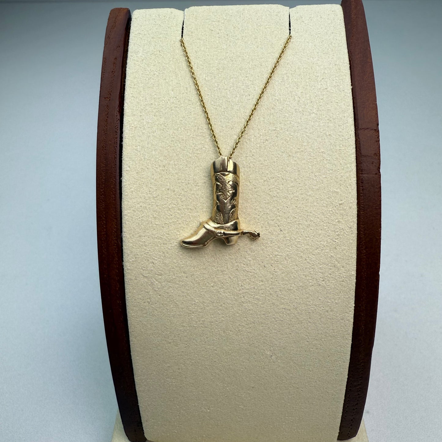 Vintage 3D Cowboy boot Pendant 14K Yellow Gold, 2.64g