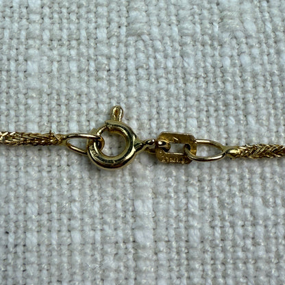 21" Twisted Wheat Chain 14K Yellow Gold Chain 1.26mm 3g