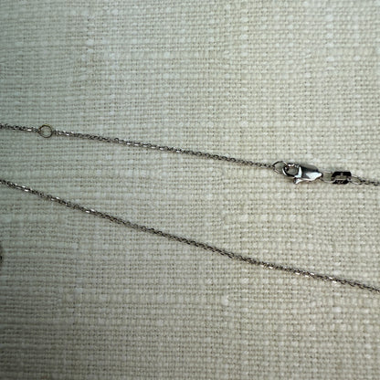 14K Vintage White Gold Semi-Bezel Set Diamond Pendant