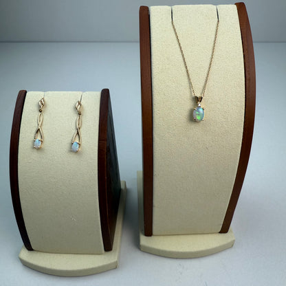 Estate 14K Yellow Gold Opal Drop Earrings