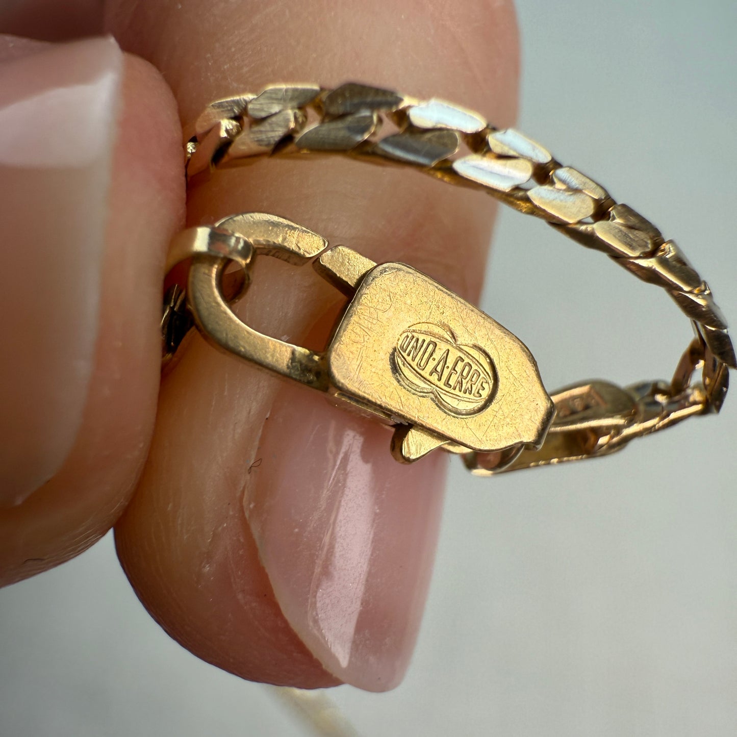 7.5" 14K Two-tone Gold Italian Unoaerre S-Link Bracelet 2.47g