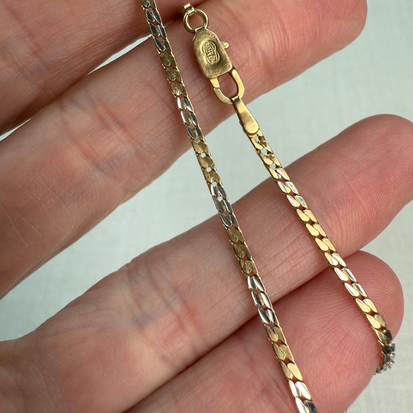 7.5" 14K Two-tone Gold Italian Unoaerre S-Link Bracelet 2.47g